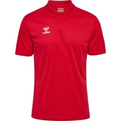 Koszulka poliestrowa sportowa Hummel Essential 24 Polo czerwona. Czerwone koszulki polo męskie Hummel, m, bez wzorów, sportowe, bez ramiączek. Za 150.00 zł.