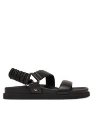 Max Mara Sandały 2614521072600 Czarny. Czarne sandały damskie Max Mara, bez wzorów, ze skóry, bez obcasa, na płaskiej podeszwie, bez zapięcia. Za 2,429.00 zł.