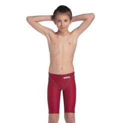 Strój Startowy Arena Powerskin St Next Jammer Junior. Czerwone kąpielówki dla chłopców Arena, bez wzorów, z tkaniny. Za 399.00 zł.