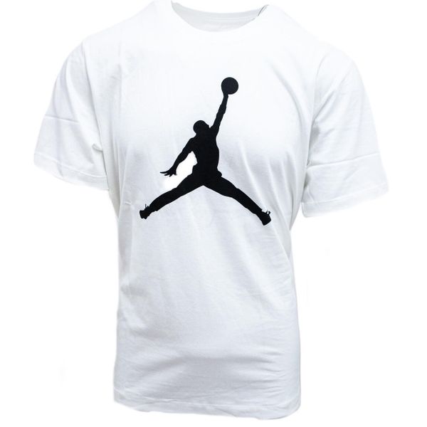 T-shirt męski do koszykówki Nike Jordan Jumpman biały. Białe koszulki sportowe męskie Nike, m, bez wzorów, z bawełny, sportowe, bez kołnierzyka. Za 303.00 zł.