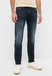 Męskie Spodnie jeansowe Mustang Style Oregon Slim Denim Blue 1016428 5000 783. Niebieskie spodnie materiałowe męskie Mustang, l, bez wzorów, z denimu. Za 219.99 zł.