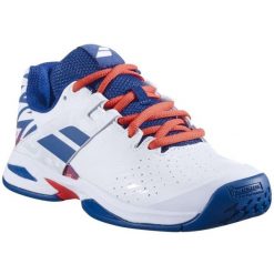 Buty tenisowe chłopięce Babolat Propulse All Court Junior Boy. Białe buty sportowe chłopięce BABOLAT, bez wzorów, bez zapięcia, tenisowe. Za 269.00 zł.