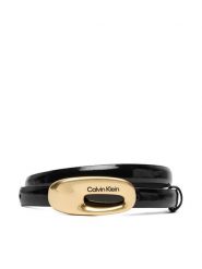 Calvin Klein Pasek Damski Oval Buckle Shiny Strap 15Mm LV04F7064G Czarny. Czarne paski damskie Calvin Klein, bez wzorów, ze skóry. Za 249.99 zł.