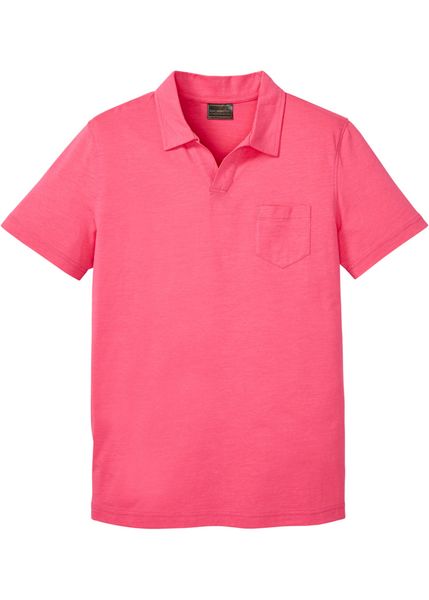 Koszulka polo, krótki rękaw. Niebieskie koszulki polo męskie bonprix, na lato, l, bez wzorów, bez ramiączek. Za 57.99 zł.