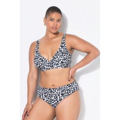 Damskie Figi od bikini wysoki stan wzór w panterkę. Białe bikini damskie Ulla Popken, plus size, bez wzorów, plus size. Za 93.99 zł.
