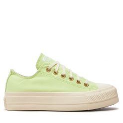 Trampki Converse. Zielone trampki i tenisówki damskie Converse, bez wzorów, retro, bez zapięcia. Za 249.99 zł.