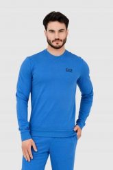EA7 Niebieska bluza męska z czarnym logo, Rozmiar XXL. Niebieskie bluzy męskie EA7 Emporio Armani, m, bez wzorów, bez kaptura. W wyprzedaży za 285.99 zł.