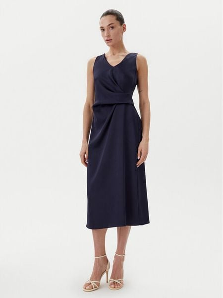 Rinascimento Sukienka koktajlowa CFC0122928003 Granatowy Regular Fit. Niebieskie sukienki damskie Rinascimento, xs, bez wzorów, z syntetyku, wizytowe, bez kołnierzyka, bez ramiączek. Za 169.99 zł.