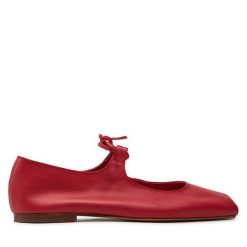 Baleriny Balagan. Czerwone baleriny damskie BALAGAN, bez wzorów, bez obcasa. Za 569.99 zł.