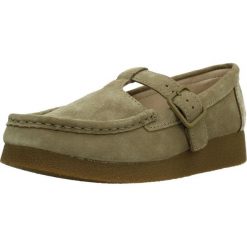 Buty CLARKS MOCASINES Jasnobrązowy. Brązowe obuwie sportowe damskie Clarks, bez wzorów, ze skóry, na fitness i siłownię. Za 325.99 zł.