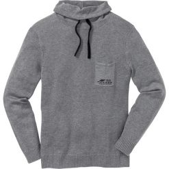 Sweter z szalowym kołnierzem Regular Fit bonprix szary melanż. Swetry przez głowę męskie marki bonprix. Za 37.99 zł.