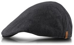 Męski, Ocieplany Kaszkiet z Bawełną - Alties - Grafitowy. Szare czapki i kapelusze męskie Alties, na jesień, bez wzorów, z bawełny, eleganckie. Za 79.00 zł.