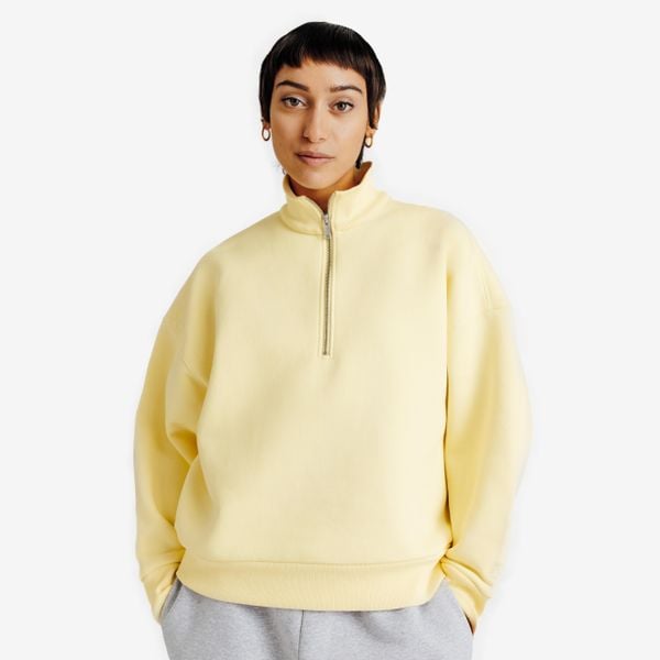 Bluza z suwakiem pod szyją damska Elementals. Żółte bluzy damskie Decathlon, m, bez wzorów, z bawełny, bez kaptura. Za 179.99 zł.