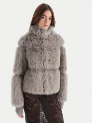 Patrizia Pepe Futro 2O0174 E077 S746 Szary Regular Fit. Szare płaszcze damskie Patrizia Pepe, s, bez wzorów, z futra, bez kaptura. Za 2,049.00 zł.