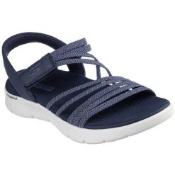 Sandały Skechers Go Walk Flex Sandal, Kobiety. Niebieskie klapki damskie Skechers, bez wzorów, bez obcasa. Za 290.00 zł.