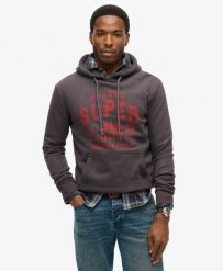 Superdry Work Shop Hood bluza z kapturem z mieszanki bawełny – DARK CHARCOAL. Szare bluzy męskie Superdry., m, bez wzorów, z bawełny, z kapturem. Za 328.15 zł.