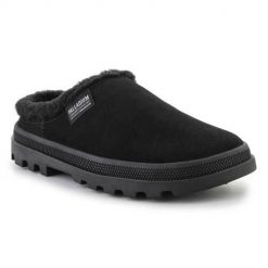 Klapki damskie Palladium Mule. Czarne klapki damskie Palladium, bez wzorów, z materiału, bez obcasa. W wyprzedaży za 281.30 zł.
