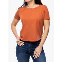 Koszulka damska Royal Robbins Basecamp Boxy Tee. Czerwone koszulki sportowe damskie ROYAL ROBBINS, bez wzorów, bez kołnierzyka, bez ramiączek. Za 181.99 zł.