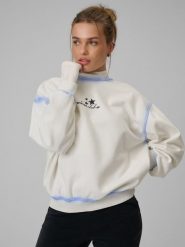 4F Bluza dresowa regular bez kaptura damska - biała XL. Brązowe bluzy damskie 4f, xl, bez wzorów, z dresówki, bez kaptura. Za 159.99 zł.