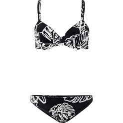Bikini na fiszbinach (2 części) bonprix czarno-biały. Czarne bikini damskie bonprix. Za 49.99 zł.