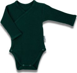 NICOL Body prążkowane niemowlęce rozpinane kopertowo dla chłopca wyprawka długi rękaw Nicol Bambi 56 (51 - 56 cm). Body niemowlęce NICOL, bez wzorów, prążkowane, bez ramiączek. Za 35.99 zł.