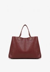 Bordowa Dwukomorowa Torebka Typu Shopper Ozdobiona Metalicznymi Aplikacjami Adorrive. Czerwone torebki shopper damskie Born2be, z aplikacjami, z jeansu, biznesowe, bez dodatków. Za 169.99 zł.