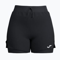 Spodenki tenisowe damskie Joma Sculpture II W. Czarne szorty sportowe damskie Joma, l, bez wzorów, z elastanu, sportowe, na fitness i siłownię. Za 179.99 zł.
