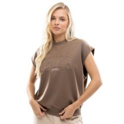 Damska bluza bez rękawów Lifestyle Siroko IBZ Tidal Brown. Brązowe bluzy damskie SIROKO, bez wzorów, z materiału, bez kaptura. Za 126.00 zł.