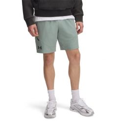 Szorty Under Armour Unstoppable. Zielone krótkie spodenki sportowe męskie Under Armour, bez wzorów, na fitness i siłownię. Za 295.20 zł.