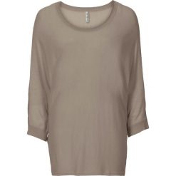 Sweter, dzianina o gładkim splocie drobnych oczek bonprix brunatny. Swetry damskie bonprix. Za 59.99 zł.