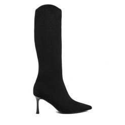 Kozaki JENNY. Czarne kozaki damskie Jenny, bez obcasa, na szpilce. Za 229.99 zł.