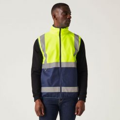 Kamizelka robocza męska Hi-s Full Zip. Brązowe koszulki sportowe męskie Regatta, m, bez wzorów, ze splotem, bez kołnierzyka, bez ramiączek, trekkingowe. W wyprzedaży za 89.99 zł.