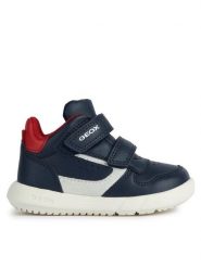 Geox Sneakersy B Hyroo Boy B365DE 08554 C0735 M Granatowy. Niebieskie buty sportowe chłopięce Geox, bez wzorów, ze skóry, bez zapięcia. Za 289.99 zł.