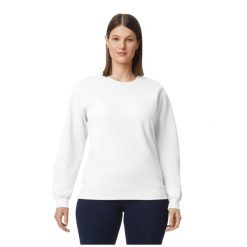 Bluza Polarowa Unisex Dla Dorosłych Softstyle Midweight Crew Neck Fleece Top. Białe bluzy męskie Gildan, m, bez wzorów, z polaru, bez kaptura. Za 79.99 zł.