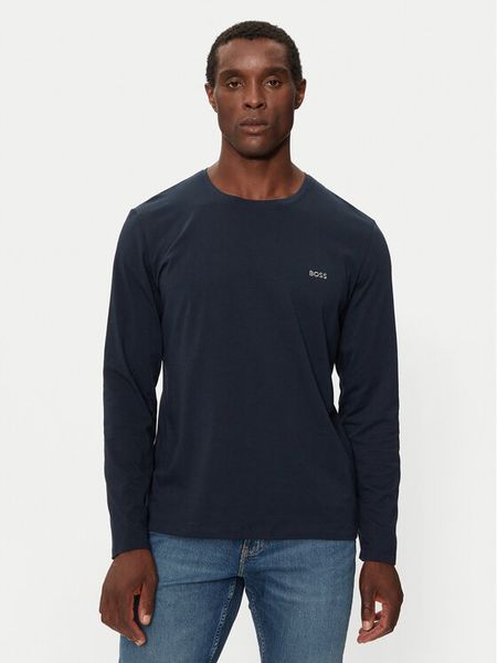 Boss Longsleeve Mix&Match 50515390 Granatowy Regular Fit. Niebieskie bluzki z długim rękawem męskie Boss, m, bez wzorów, z bawełny, bez kołnierzyka. Za 239.99 zł.