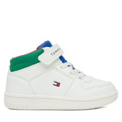 Sneakersy Tommy Hilfiger. Białe trampki i tenisówki chłopięce Tommy Hilfiger, bez wzorów, bez zapięcia. Za 349.99 zł.