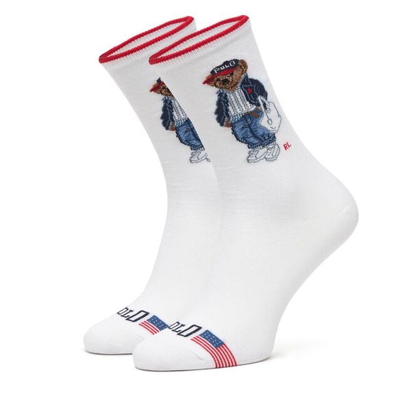 Skarpety długie Polo Ralph Lauren. Białe skarpety damskie Polo Ralph Lauren, bez wzorów. Za 85.99 zł.