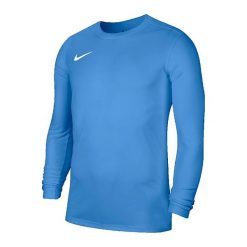 Koszulka Nike Park VII Jasnoniebieska trening. Niebieskie koszulki sportowe męskie Nike, bez wzorów, z poliesteru, bez kołnierzyka, bez ramiączek, na fitness i siłownię, dri-fit (nike). Za 92.00 zł.