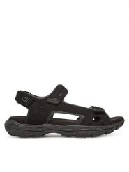 Skechers Sandały Garver-Louden 64487/BLK Czarny. Czarne sandały męskie Skechers, ze skóry, bez zapięcia. Za 229.99 zł.