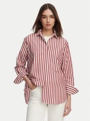 Tommy Hilfiger Koszula WW0WW45612 Czerwony jasny Regular Fit. Czerwone bluzki damskie Tommy Hilfiger, bez wzorów, z bawełny, bez kołnierzyka, bez ramiączek. Za 489.99 zł.