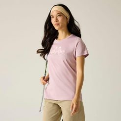 Damska koszulka z krótkim rękawem Fingal Slogan. Zielone t-shirty damskie Regatta, m, bez wzorów, z materiału, bez kołnierzyka. Za 80.00 zł.