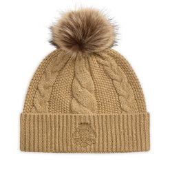 Czapka LAUREN RALPH LAUREN. Brązowe czapki i kapelusze damskie Lauren Ralph Lauren, na zimę, bez wzorów. Za 419.99 zł.