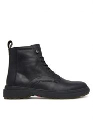 Tommy Hilfiger Trzewiki Hilfiger Outdoor Warm Lth Boot FM0FM05960 Czarny. Czarne botki męskie Tommy Hilfiger, bez wzorów, ze skóry, bez zapięcia. Za 749.99 zł.