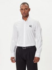 KARL LAGERFELD Koszula 605911 554671 Biały Slim Fit. Białe koszule męskie KARL LAGERFELD, m, bez wzorów, z bawełny, bez kołnierzyka, bez ramiączek. Za 749.99 zł.