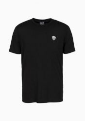 Koszulka sportowa męska EA7 Emporio Armani t-shirt na lato czarny. Czarne t-shirty męskie EA7, na lato, l, bez wzorów, sportowe, bez kołnierzyka. Za 339.25 zł.