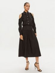 Pinko Sukienka koszulowa Hazzard 103630 A1X8 Czarny Regular Fit. Czarne sukienki damskie Pinko, bez wzorów, z bawełny, bez kołnierzyka, bez ramiączek, koszulowe. Za 1,399.00 zł.