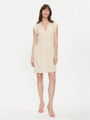 United Colors Of Benetton Sukienka codzienna 46M4DV08O Beżowy Slim Fit. Brązowe sukienki damskie United Colors Of Benetton, na co dzień, m, bez wzorów, z lyocellu, bez kołnierzyka, bez ramiączek, proste. Za 279.99 zł.