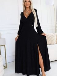 Sukienka Model Nela 572-2 Black - Numoco. Czarne sukienki damskie NUMOCO, l, bez wzorów, z elastanu, eleganckie, bez kołnierzyka, plus size, bez ramiączek, maxi. Za 485.92 zł.