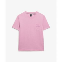 Koszulka damska Superdry Essential. Fioletowe t-shirty damskie Superdry., bez wzorów, bez kołnierzyka. W wyprzedaży za 110.00 zł.