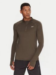 Reebok Koszulka techniczna RK25177CCM Khaki Regular Fit. Brązowe koszulki sportowe męskie Reebok, m, bez wzorów, z syntetyku, bez kołnierzyka, bez ramiączek, do biegania. Za 199.99 zł.